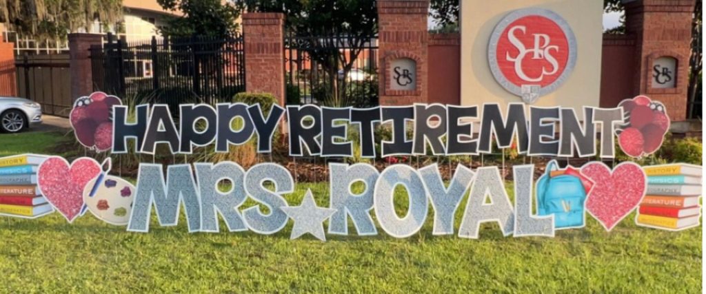 Happy Retirement yard sign